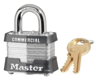 Master Lock 3KA-3221  1-9/16" Laminated Keyed Alike Steel Padlock - Image 1 of 4