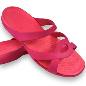 Crocs Meleen Twist Sandals Slides Hot Pink Fuschia Open Toe Women’s 11 - Picture 1 of 13