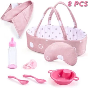 8 Pcs Baby Doll Accessories Set Includes Feeding Bottle, Pacifier, Blanket,... - Picture 1 of 5