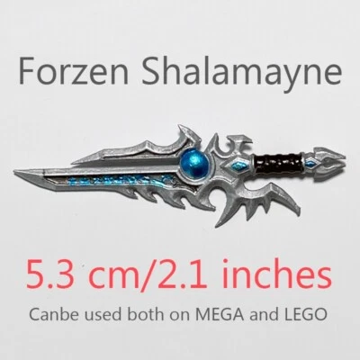 Mega Bloks World of Warcraft Style Frozen Shalamayne *HANDMADE* Weapon - Image 1 of 3