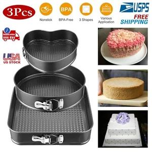 9/10/11 inch Set Round Spring Form Cake Non-Stick Coating Pan Tool for Baking US - Picture 1 of 12