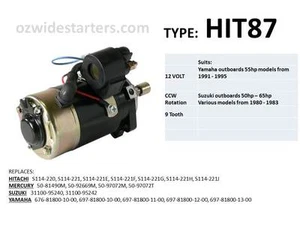 Yamaha / Suzuki starter motor suits 50hp-65hp models from 1980-1983, 1991-1995 - Picture 1 of 3