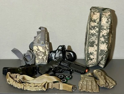 Pistola H8ER 6mm Super Magnum Elite Force Air Soft, funda, máscara facial, guantes, Foto 1 de 4