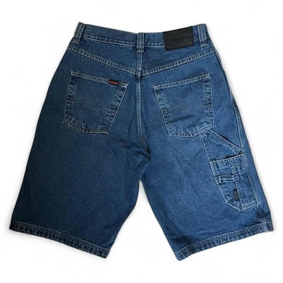 Vintage Y2K FUBU Denim Baggy Jean Shorts Jorts Dark Wash Sz 32 - Image 1 of 4