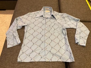 Vintage 70s Kings Road Pointed Collar Button Up Shirt Pattern Long Sleeve Sears - Picture 1 of 13