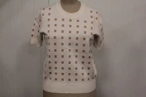 HERMES Pull à motifs soie manches courtes T40 (68712) - Picture 1 of 7