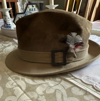 Fedora vintage, cinza empoeirado Dobb’s 5th Ave estilo masculino década de 1960, tamanho 7 3/8 frete grátis - Imagem 1 de 4