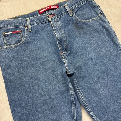 Vintage Tommy Hilfiger Jeans Men's 36x34 Blue Relaxed Straight Medium Wash Y2K - Image 1 of 4