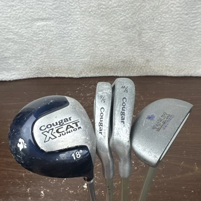 Cougar  X Cat Junior Tour Jr Blue Golf Set 4 Clubs Driver 5/6i 9/W Putter Right - Image 1 of 4