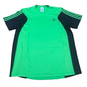 Adidas Men Activewear Shirt XL Green Mesh Distressed - Picture 1 of 9