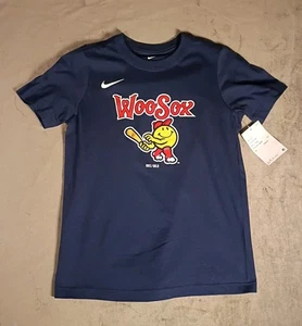 Official MILB Woosox Worcester Red Sox Navy Kid's Youth T Shirt Size Medium Nike - Picture 1 of 4