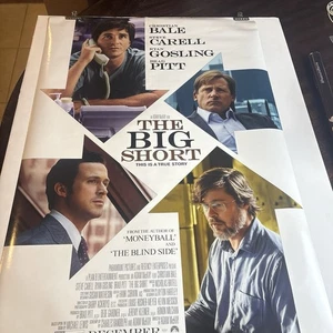 Orig 2015 DS Movie House Poster “The Big Short” 27x40 Gosling Pitt Bale Carell - Picture 1 of 16
