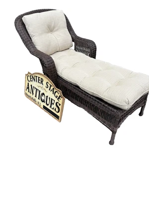 Chaise longue de mimbre 67254 con cojines para sombrilla Foto 1 de 4