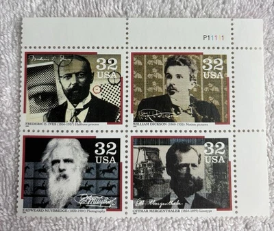 Plate Block of 4 - Pioneers of Communication (1996) SC# 3061-3064 - 32c MNH - Image 1 of 3