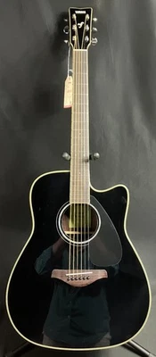 Yamaha FGX830C Dreadnought Cutaway Acoustic-Electric Guitar Gloss Black Finish - Image 1 of 4