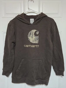 Carhartt Camo Logo Hoodie Youth Large Green Pullover Sweatshirt 14-16 - Picture 1 of 3
