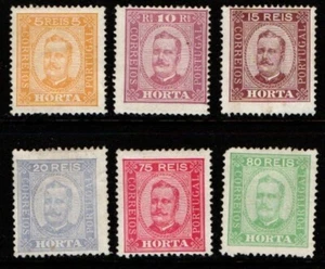 Portugal Horta 1892 King Carlos selection to 80 reis SG4-7, 10, 22 Mint - Bild 1 von 1