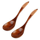 2 Pcs Vintage Spoon Wood Spoons Cooking Wooden Flatware Wooden Spoons Eating