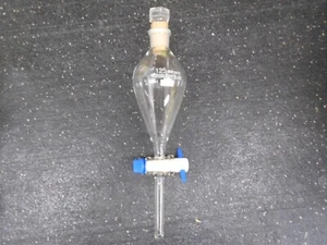 KIMBLE BOMEX 125mL GLASS SQUIBB SEPARATORY FUNNEL W/ STOPPER - Picture 1 of 4
