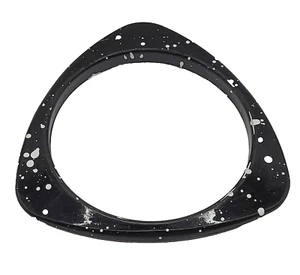 Splatter Black & White Triangular Acrylic Bangle Vintage Bracelet Retro Jewelry - Picture 1 of 11