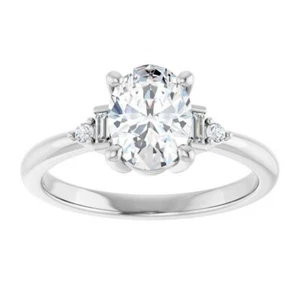 1 ct Oval Cut D-VVS1 Moissanite Wedding Engagement Ring S925 Sterling Silver - Picture 1 of 12