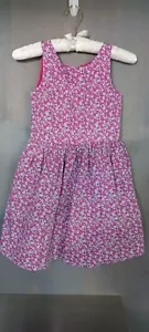 ralph lauren sz 8 girls fushia dress with petite white flowers Easter Dress EUC - Picture 1 of 3