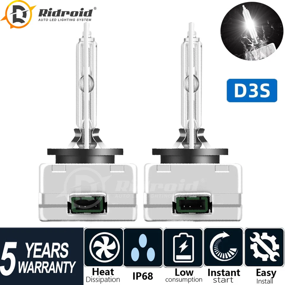 2PCS NEW OEM D3S 6000K 42403 42302 66340 66340HBI HID XENON HEADLIGHT BULBS SET - Image 1 of 4