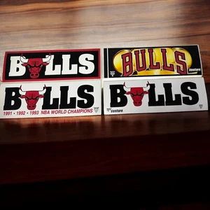 Vintage 90s Chicago Bulls NBA Basketball Bumper Sticker Venture Brand Lot of 4 - Picture 1 of 6