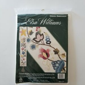 Elsa Williams Gardner Bellpull Jacobean Flowers Crewel Embroidery Kit 00403