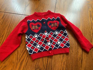 vtg noah’s ark little girls L cardigan heart sweater Scottie Dog - Picture 1 of 3