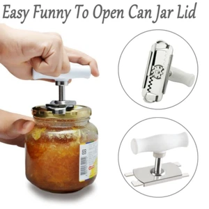 Manual Can Opener Jar Lid Bottle Remover Tool Easy Twist Off Stainless Steel US - Picture 1 of 11