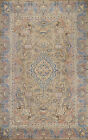 Distressed Floral Handmade Wool Living Room Rug 10x13 Vintage Large Carpet