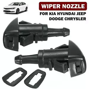 Pair Windshield Wiper Washer Spray Nozzle For Kia Hyundai Jeep Dodge Chrysler - Bild 1 von 10