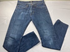 Neuw Mens Selvedge Denim Button Fly Italian Lou Slim 29 x 32 Medium Dark Wash