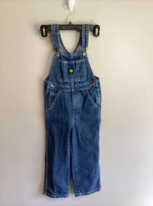 John Deere Bib Overalls Boys Denim Jeans Coveralls Blue Size 5-New - Picture 1 of 3