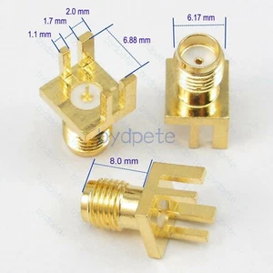 SMA female pin jack socket PCB Edge 1.7mm Mount Solder square big panel Adapter - Picture 1 of 6