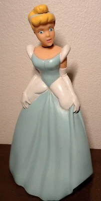 Vintage Disney Cinderella Princess Blue Ball Gown Plastic Piggy Coin Bank READ - Image 1 of 4