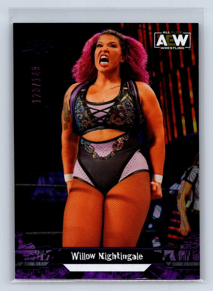 Willow Nightingale 2023 Upper Deck AEW Purple Pyro SN,RC #/149 #39 - Image 1 of 2