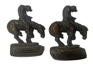 Indianer zu Pferd Buchstützen Gusseisen "End of Trail" James Earle Fraser - Bild 1 von 7