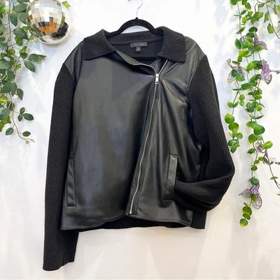 Chaqueta tejida de cuero sintético Ann Taylor talla XXL Foto 1 de 4