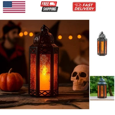Lámpara con soporte decorativo para linterna de vela de Halloween de 10,5" para mesa o colgante, R... Foto 1 de 4