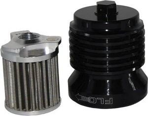 Filtro De Aceite De Acero Inoxidable FLO Spin On Para Motocicleta Negra PCS4B - Picture 1 of 5