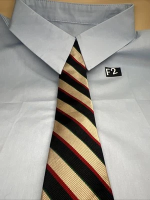 "Corbata Neiman Marcus a rayas dorada/azul/telada 55"" X 3,25""" Foto 1 de 4