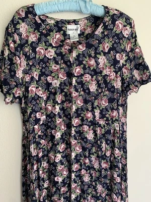 16 Vestido Largo Floral Azul Insecto Moda Vintage Años 90 Cottagecore Whimsygoth Grunge Foto 1 de 4