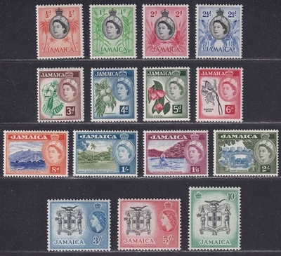 Jamaica 1956-58 Reina Isabel II Set Como Nuevo SG159-174 gato 120 £ Foto 1 de 2