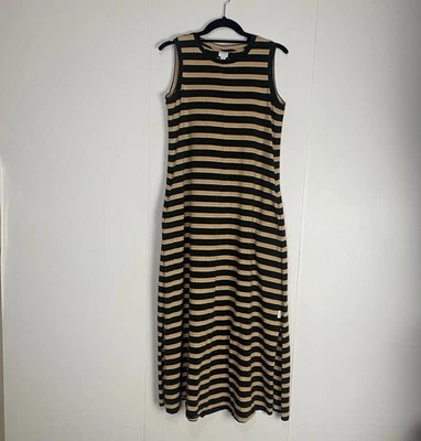 Max Mara Leisure Women’s Midi Stripped Slip In Dress With Pockets. - Image 1 of 4