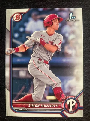 Simon MUZZIOTTI 2022 Bowman Prospect First #BP-40 Philadelphia Phillies - Image 1 of 2