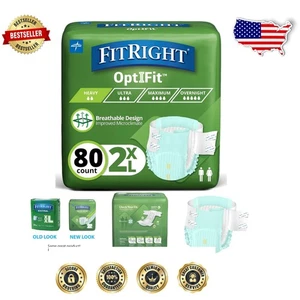 Ultra-Soft XX-Large OptiFit Adult Briefs - 80 Count, Breathable & Odor Control - Picture 1 of 10
