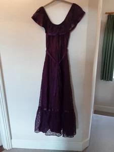 Ladies Vintage C&A 36" Purple Long Party Dress Steampunk Gothic Evening Prom - Picture 1 of 17
