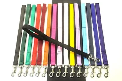 20" Short Close Control Training Dog Lead Leash 25mm Cushion Webbing 19 Colours - Image 1 of 4